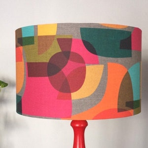 70s COLOURFUL KALEIDOSCOPE Lampshade, Abstract Lamp, Midcentury Lampshade, Home Gift, 70s Lighting, 70s Lampshade, Bright Home Decor