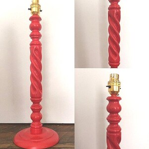 TABLE LAMP BASE, Lampbase, Wood Lampbase, Red Lampbase, Pink Lampbase, Green Table Lamp, Blue Lampbase, Table Lamp, Bright Home Decor image 5