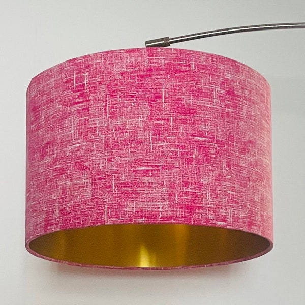 ROZE LINNEN Effect lampenkap met gouden voering, roze lampenkap, linnen lampenkap, roze bedlampje, plafondlamp, gouden lampenkap, huiscadeau