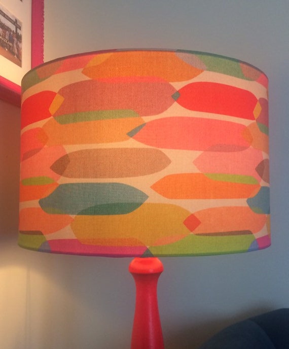 COLOURFUL ABSTRACT Lampshade Mid century Lampshade 70s Lampshade