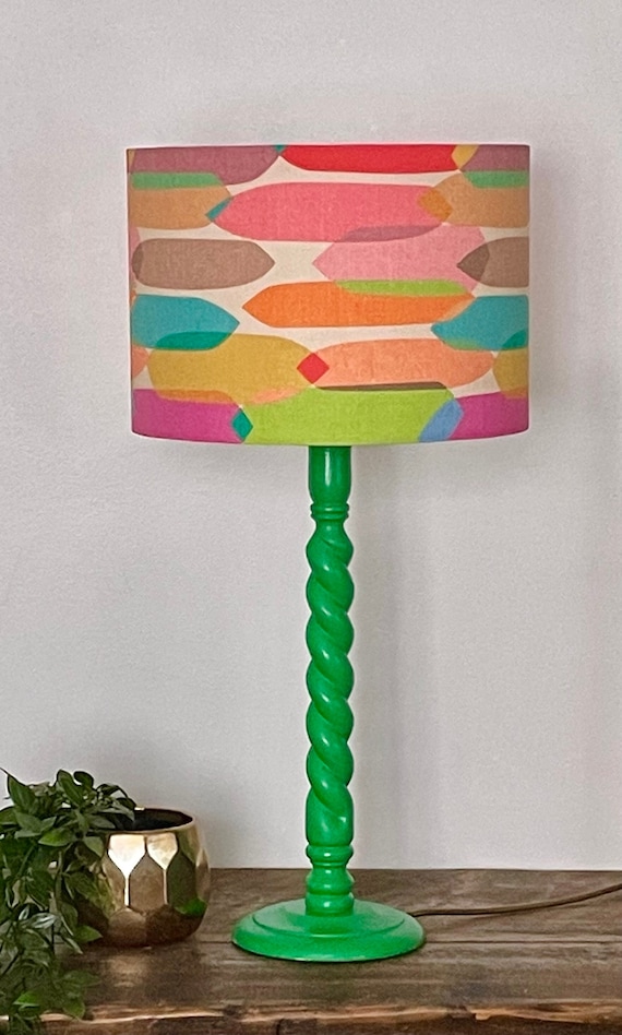 COLOURFUL ABSTRACT Lampshade Mid century Lampshade 70s Lampshade