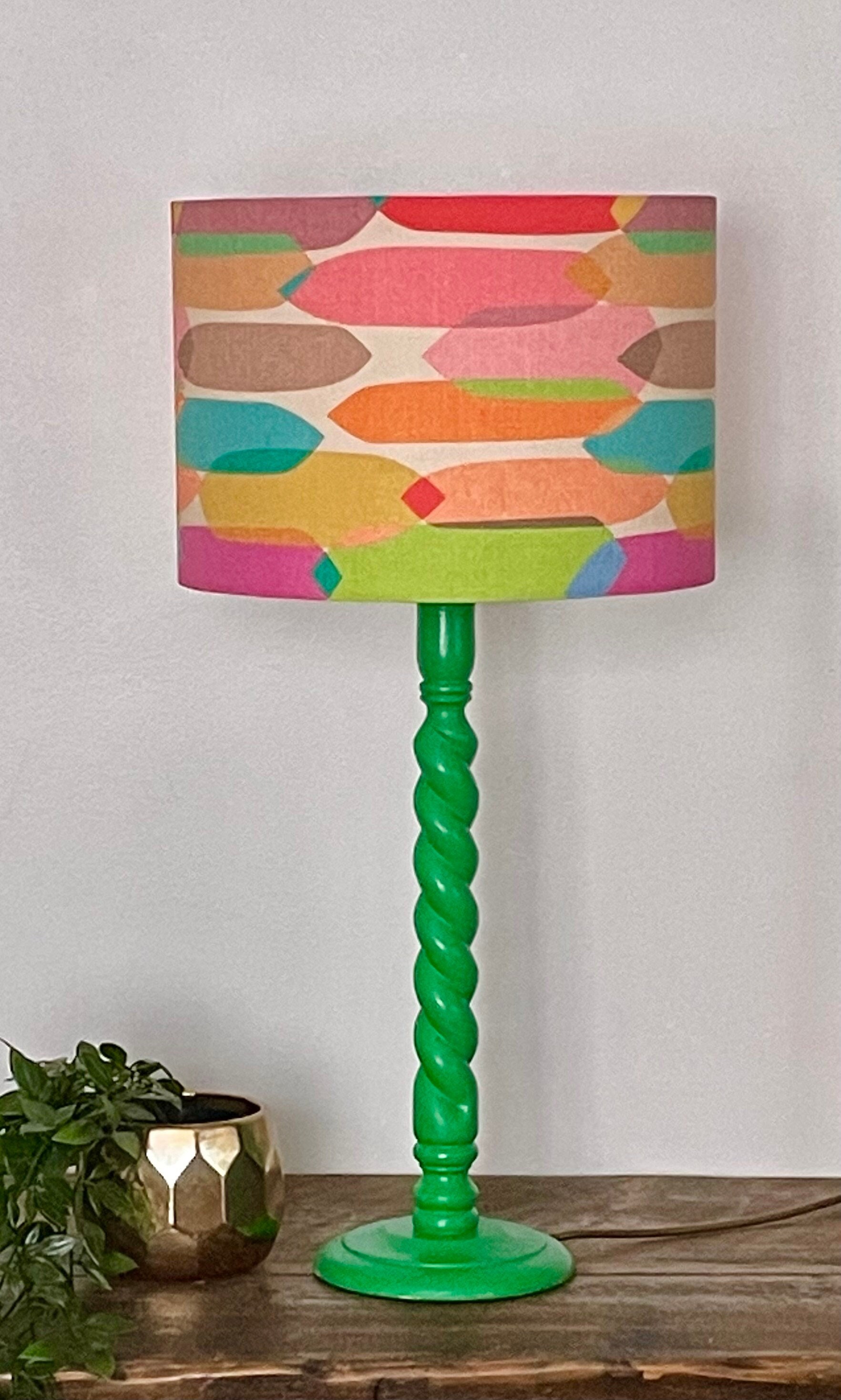 abat-jour abstrait coloré, abat-jour du milieu siècle, des années 70, lampe de table rétro, moderne, décoration d'intérieur lumineuse