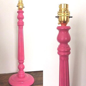 TABLE LAMP BASE, Lampbase, Wood Lampbase, Red Lampbase, Pink Lampbase, Green Table Lamp, Blue Lampbase, Table Lamp, Bright Home Decor image 3
