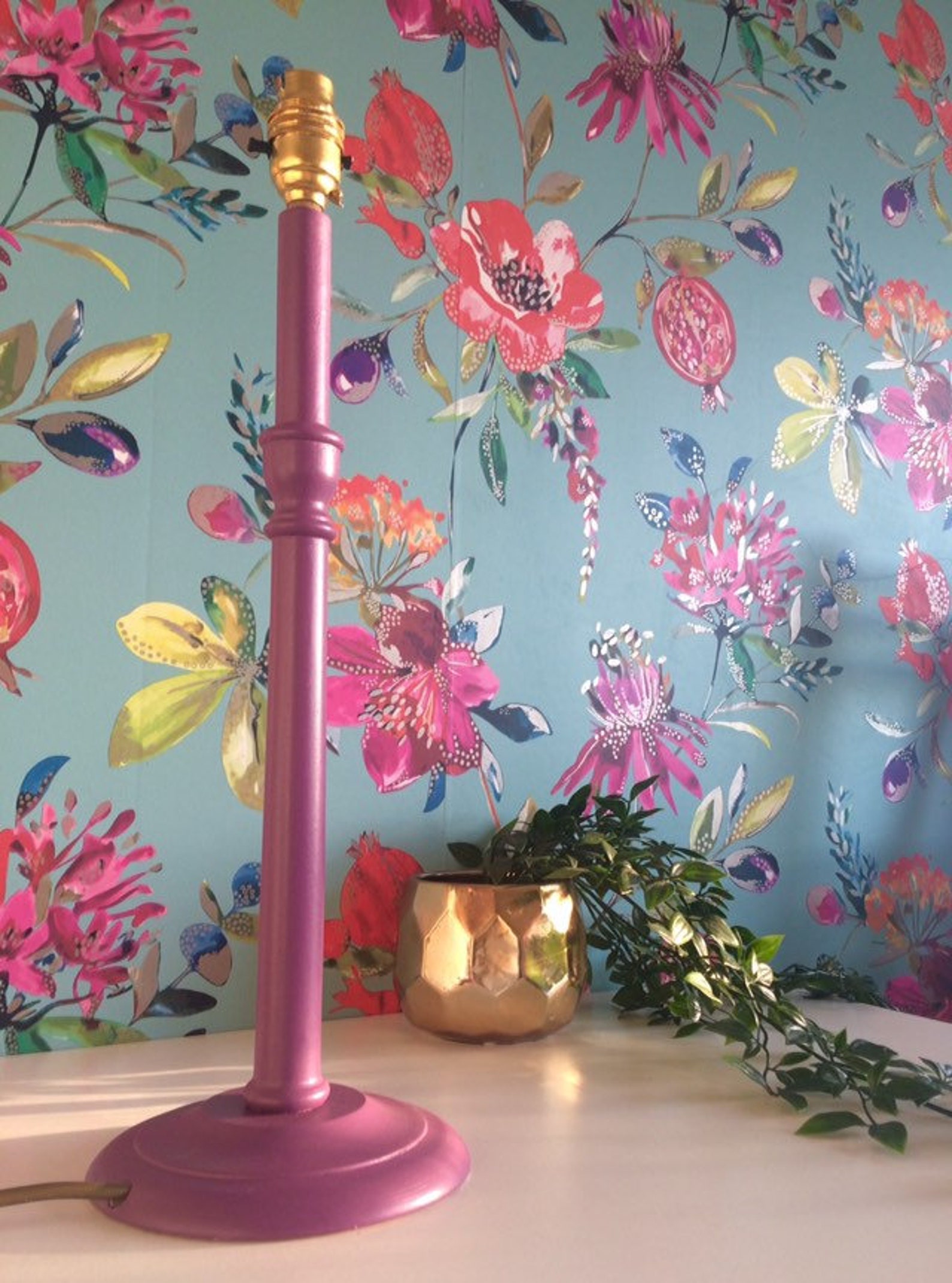 Gloss WOOD LAMP BASE Table Lamp Stand Blue Lamp Base Red Etsy UK