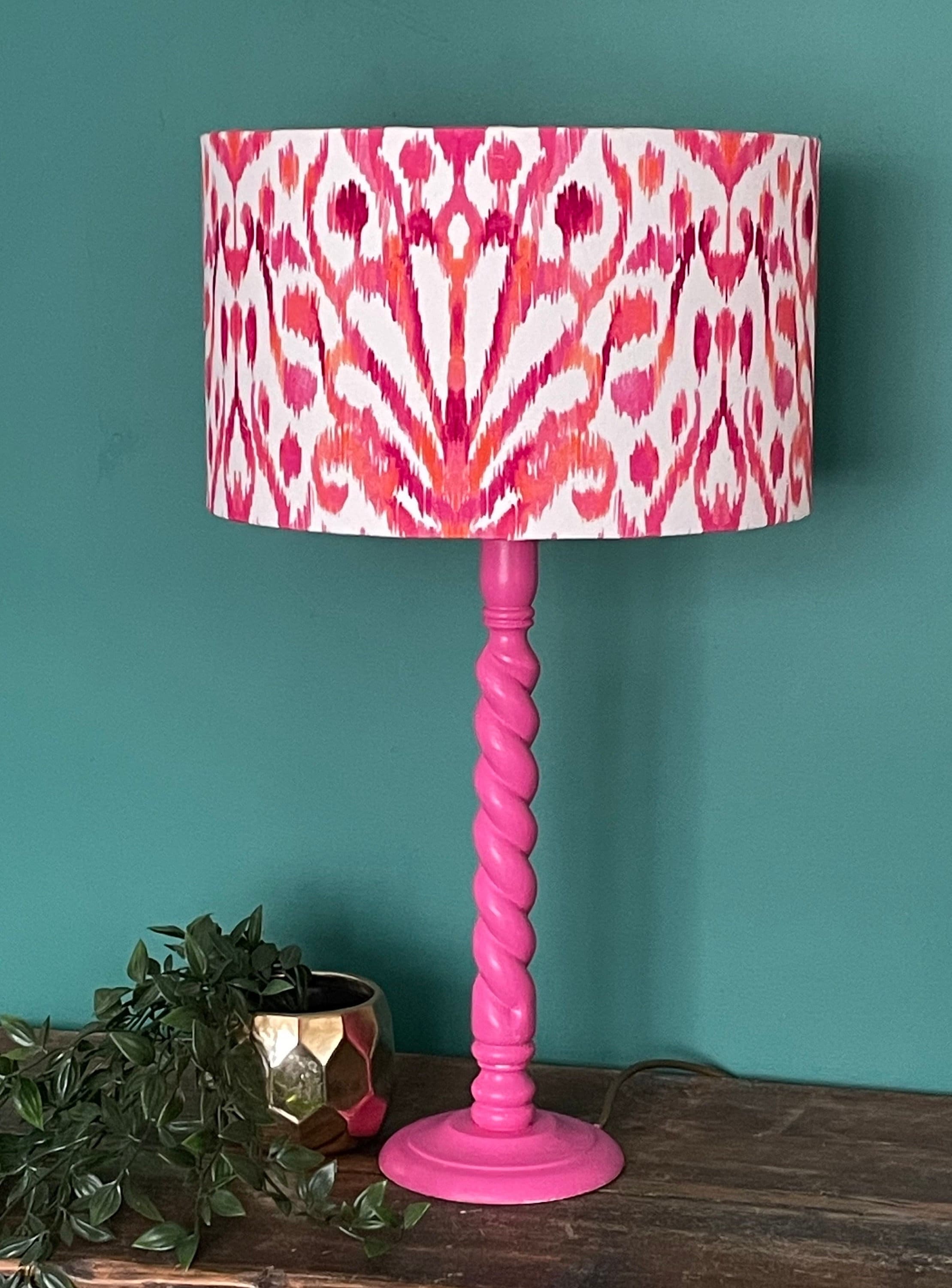 RED PINK SHIBORI Lampshade Ikat Lampshade Aztec Design Red