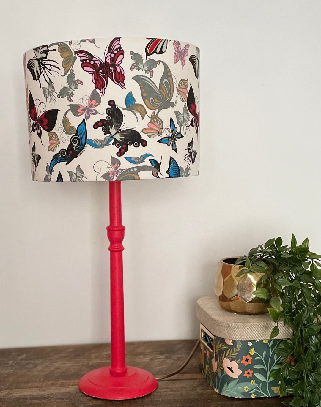 BUTTERFLIES Lampshade, Butterfly Lampshade, Garden Lampshade, Tropical