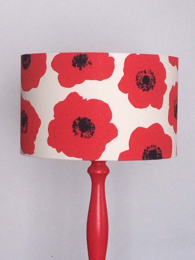 RED POPPY FLOWER Lampshade Floral Ceiling Pendant Table Lamp Etsy