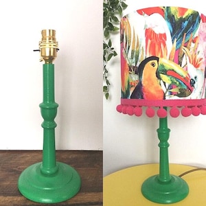 TABLE LAMP BASE, Lampbase, Wood Lampbase, Red Lampbase, Pink Lampbase, Green Table Lamp, Blue Lampbase, Table Lamp, Bright Home Decor image 6