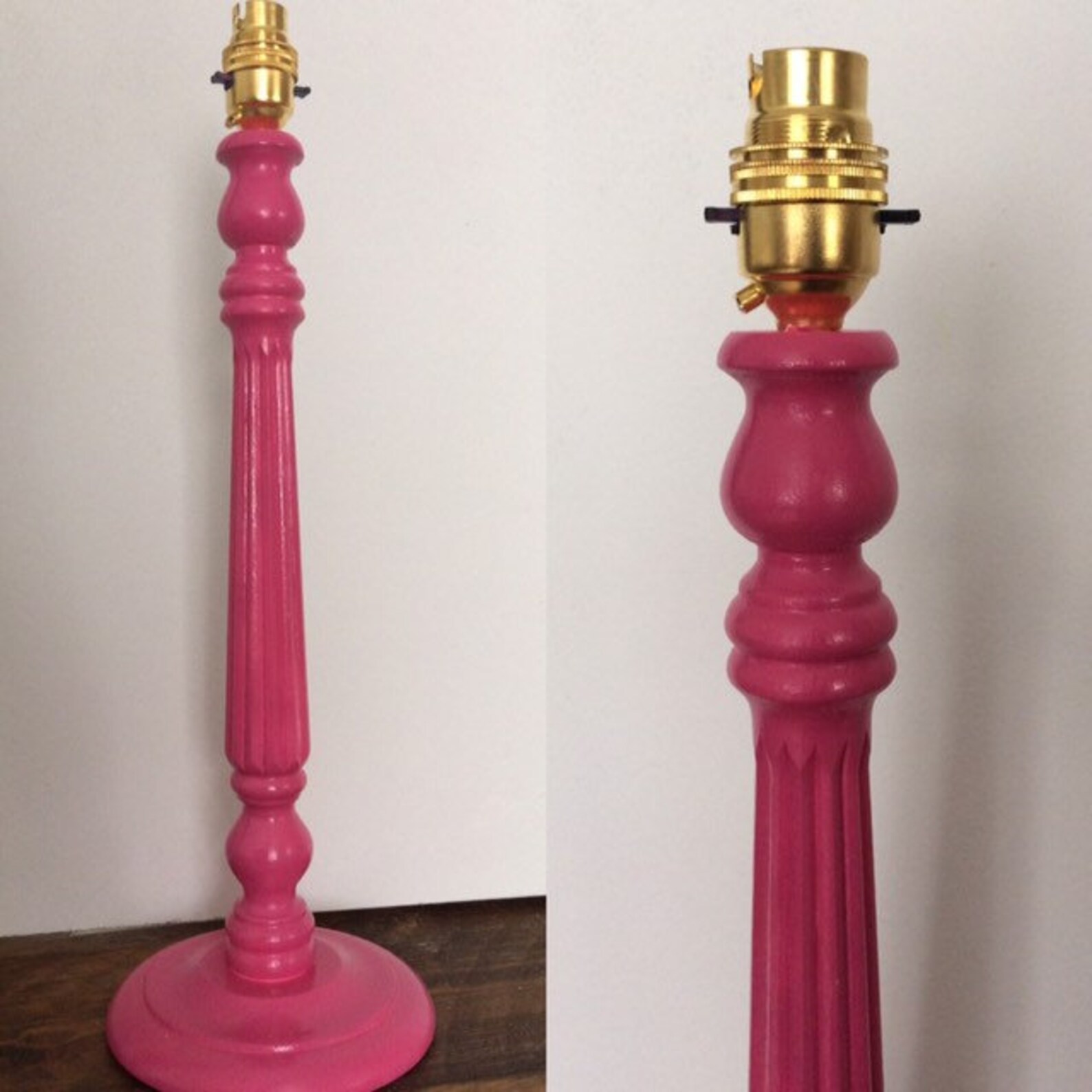 Gloss Wood Lamp Bases Painted Table Lamp Stand Etsy