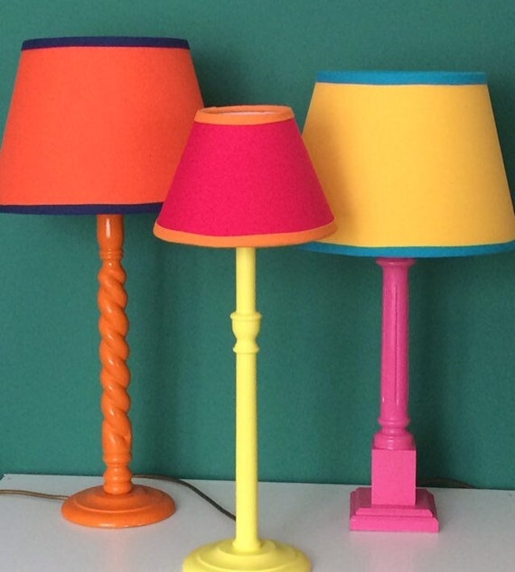 Colourpop Tapered Lampshade Orange, Yellow Bedside Table Lamp Shade