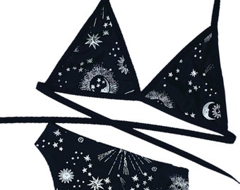 Silver Goddess Festival Outfit: Reflective Triangle Top, High Cut Bottoms