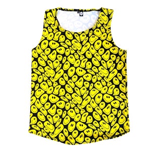 GELB Glücklich | Slim Fit Herren Rave Tank Top, Festival Shirt