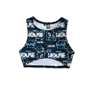 House Music Crop Top: Underboob Rave Festival Top