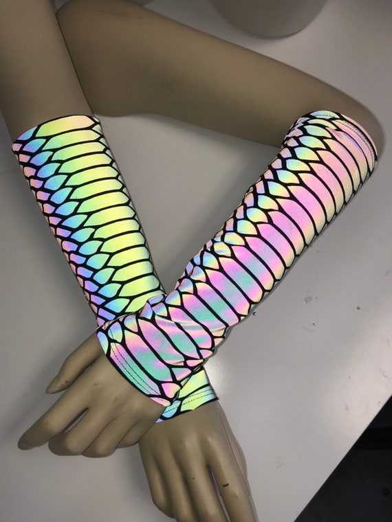 Light reflective rainbow slither gloves | Etsy