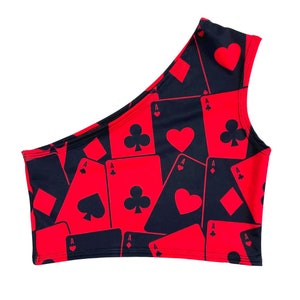 HOUSE OF CARDS / Top de un solo hombro, Top de festival para mujer, Top rave
