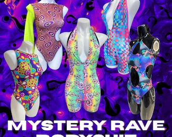 Mystery Rave Bodysuit: Lycra Spandex Festival Outfit