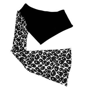 Black & White One Shoulder Bell Sleeve Top: Festival Rave Wear