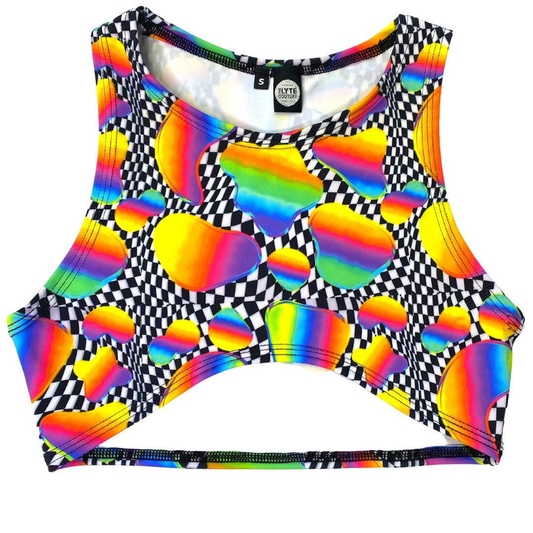 RETRO RAVE Underboob Sporty Crop Top, Women's Festival Top, Rave Top - Etsy
