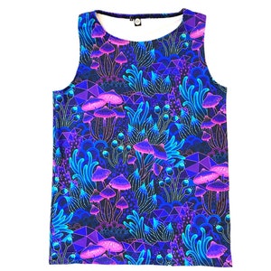 DAZIERTER PILZ | Slim Fit Herren Rave Tank Top, Festival Shirt