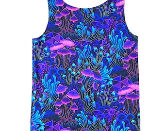 DAZED MUSHROOM | Slim Fit Men&#39;s Rave Tank Top, Festival Shirt