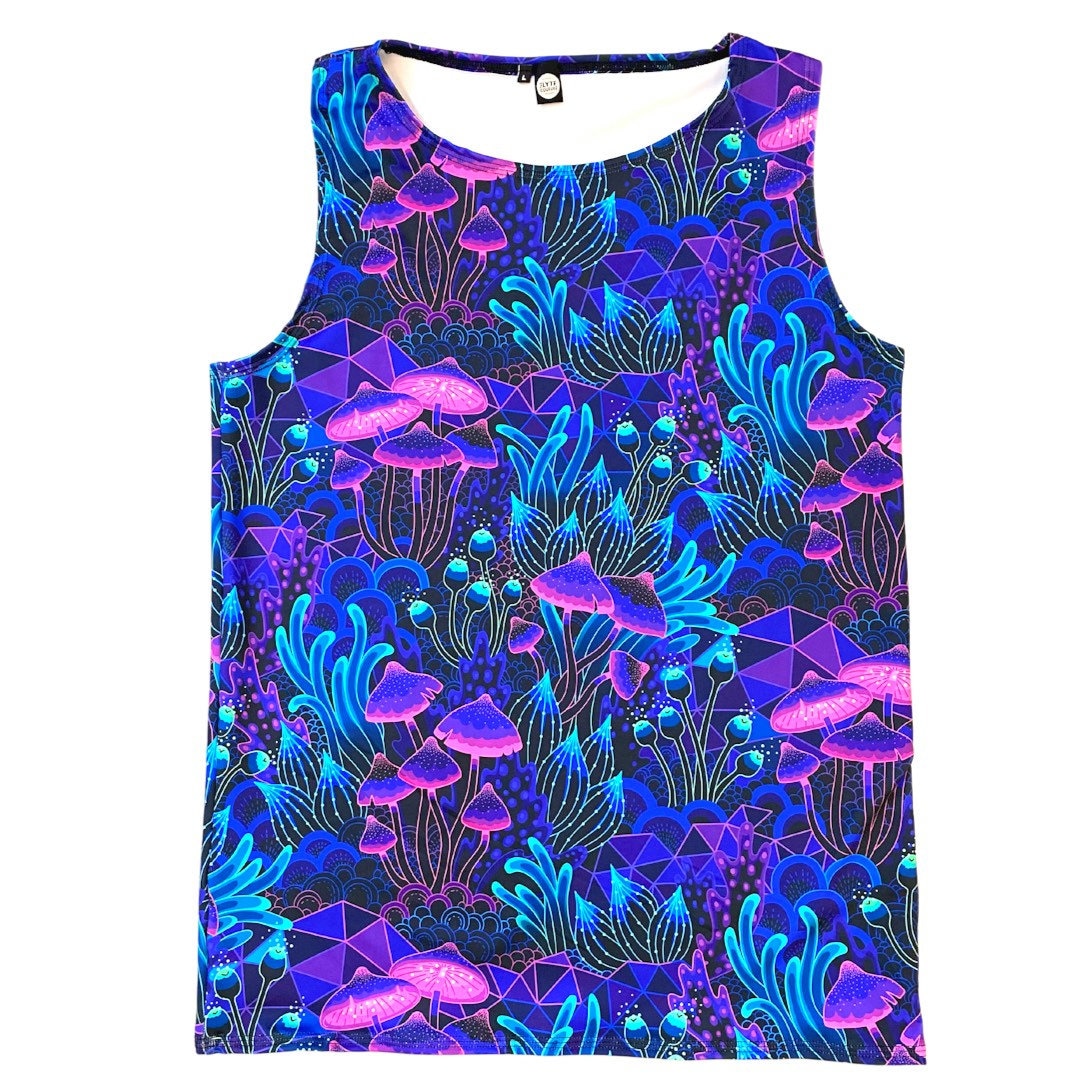 DAZED MUSHROOM | Slim Fit Men's Rave Tank Top, Festival Shirt