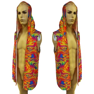ALL DAS LEUCHTEN | Slim Fit Herren Rave Kapuzen Tank Top Weste, Festival Shirt