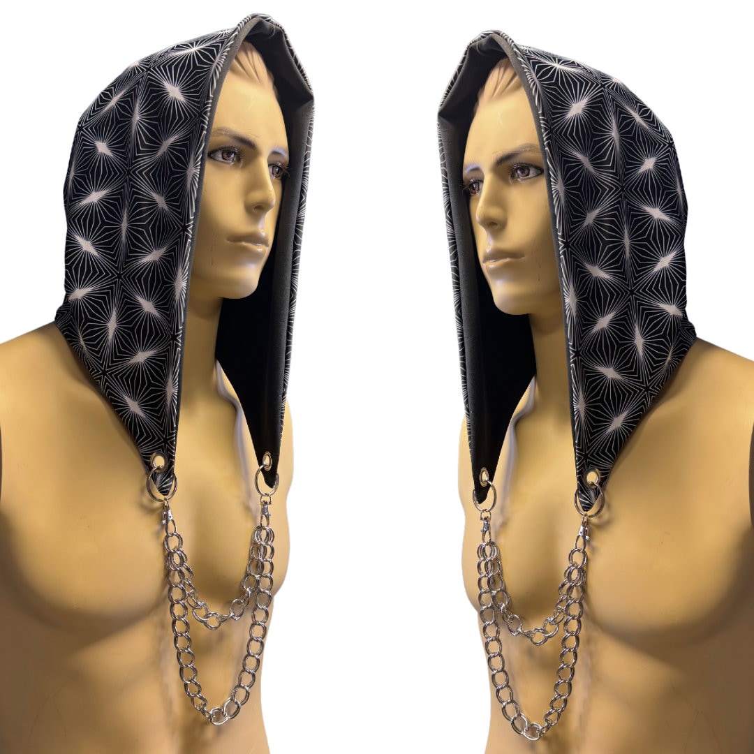 ENIGMA | Reversible Hood With Chain | Rave Hood - Etsy display picture 1
