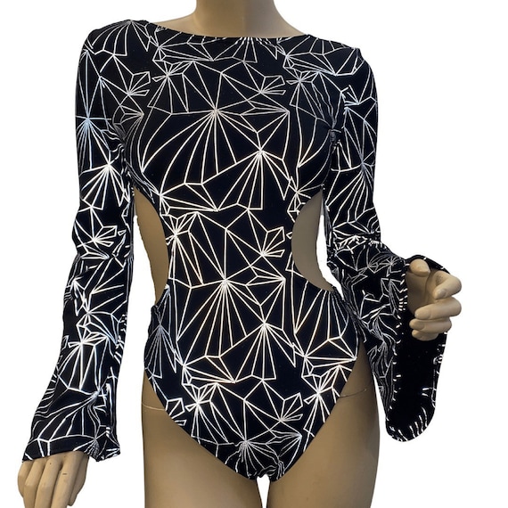 REFRACTION Aria Cut-out Bell Sleeve Bodysuit 