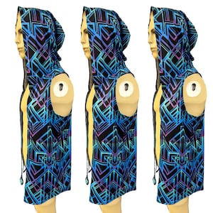 GANZ NACHT | Slim Fit Herren Rave Kapuzen Tank Top Weste, Festival Shirt