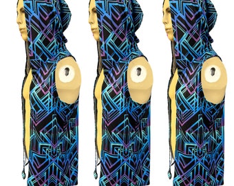 ALL NIGHTER | Slim Fit Men&#39;s Rave Hooded Tank Top Vest, Festival Shirt