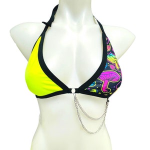 ELECTRIC MUSHROOM | Chain Triangle Top, Festival Top, Rave Top with Chains