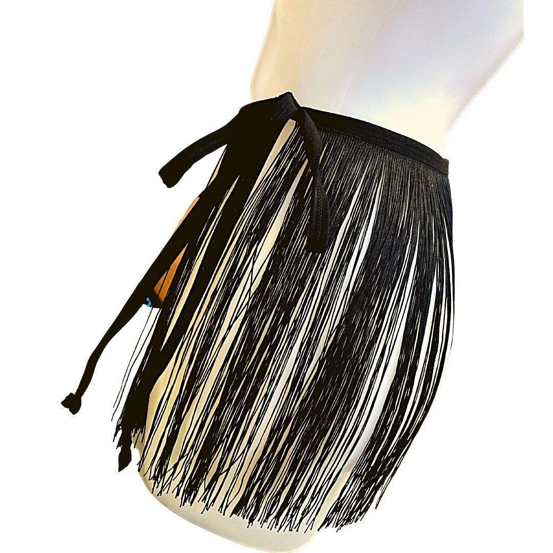 Black fringe skirt rave hotsell
