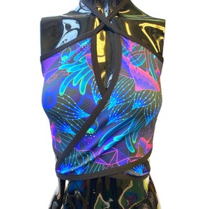 DAZED MUSHROOM | Lila Top, Women&#39;s Festival Top, Rave Top