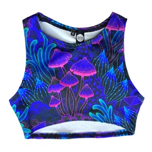 DAZED MUSHROOM | Underboob Sporty Crop Top, Women's Festival Top, Rave Top