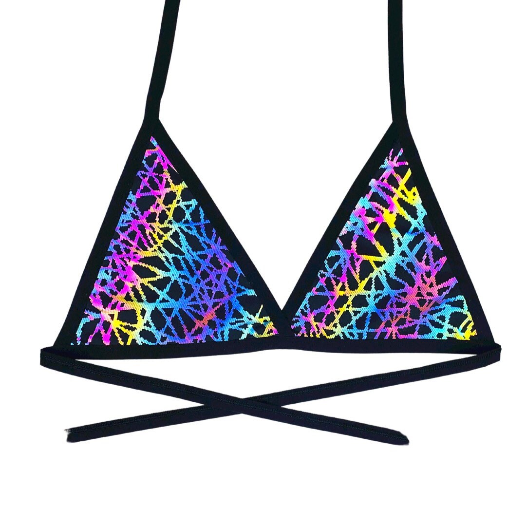 Triangle Rave Toy Reflective Rainbow Static Triangle Top: Rave Festival Top - Etsy