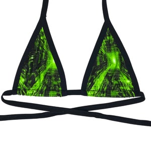 CYBER GRID | Bikini Top, Women&#39;s Festival Top, Rave Top