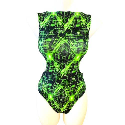 Neon Green Cut Out Bodysuit Festival Bodysuit Rave Bodysuit Etsy