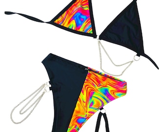 Asymmetric Chain Rave Set: High Cut Festival Outfit