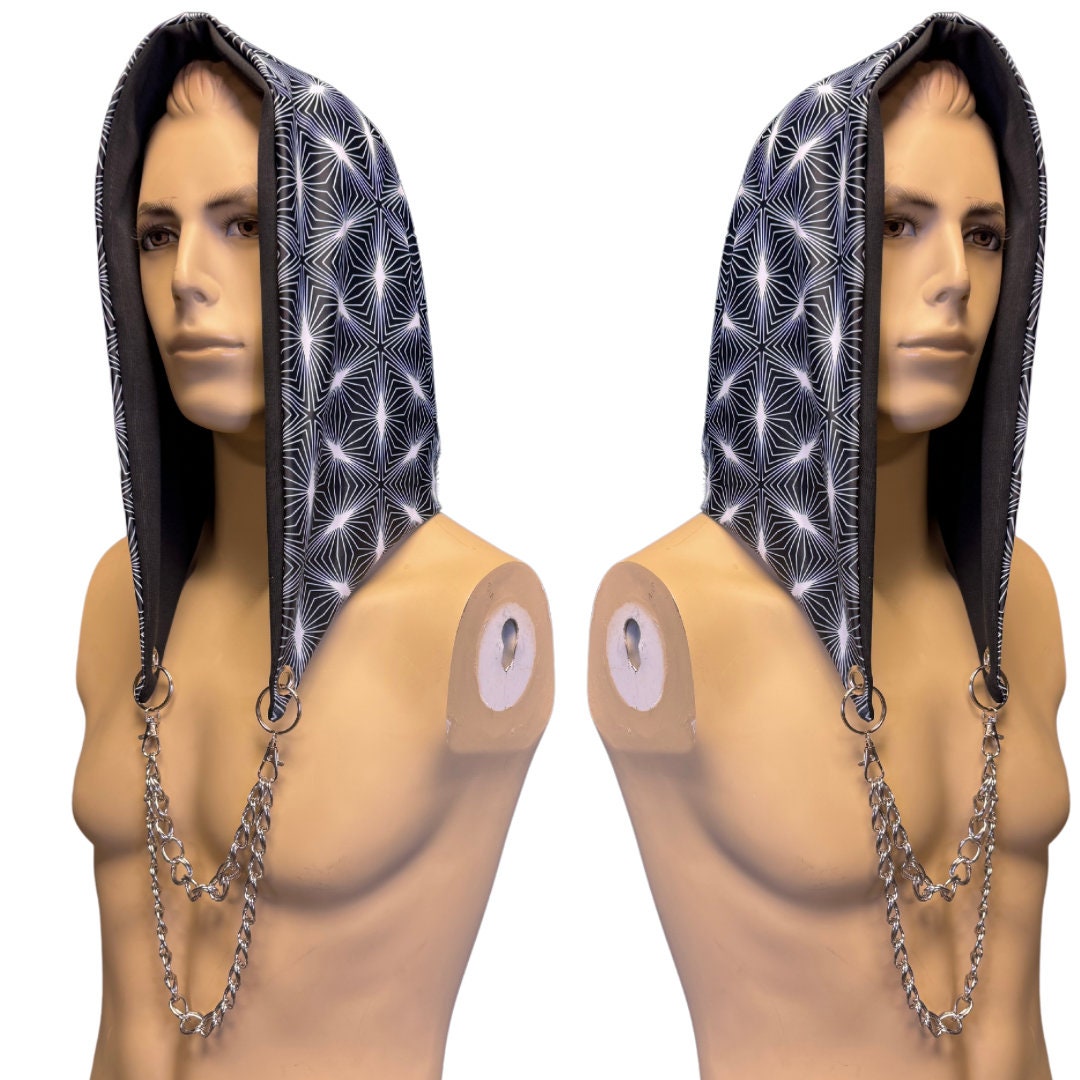 ENIGMA | Reversible Hood With Chain | Rave Hood - Etsy display picture 2