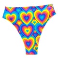 Rainbow Heart High Cut Bottoms: Spandex Rave Outfit