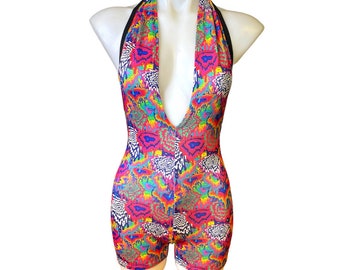 RAINBOW MELT | Playsuit | Halter Romper | Festival Outfit | Rave Jumpsuit | Boho