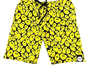 YELLOW Happy | Mens Shorts | Festival Shorts | Drawstring Shorts