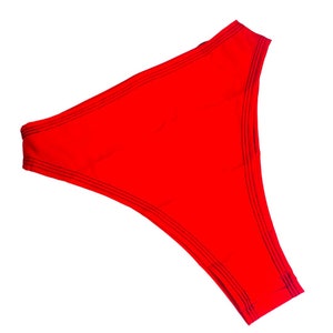 RED BASIC B*TCH | High Waisted High Cut Bottoms, Festival Bottoms, Rave Bottoms, Red Rave Outfit