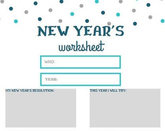 New Year Intentions Worksheet Etsy New Year Intentions Worksheet Etsy