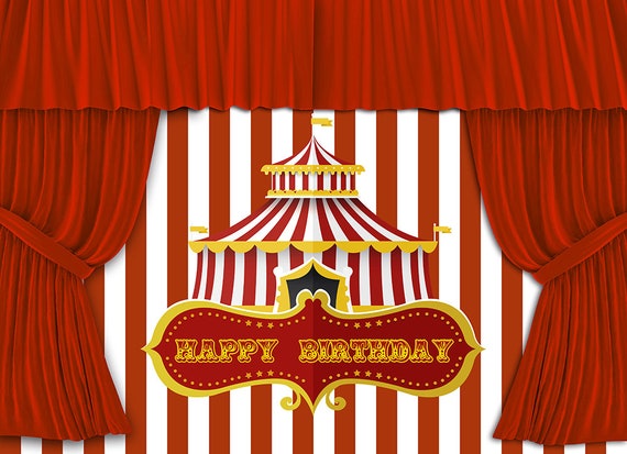 Red Circus Tent Carnival Photography Backdrops Newborns Birthday Party Photo Background Baby Shower Cake Table Decor Banner Props W 2071