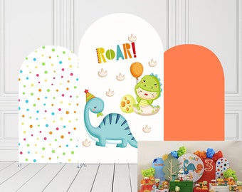 Arch Backdrop Covers for Dinosaur Birthday Party Arched Stand Fabric Cover Baby Shower Dino Parties Tablecloth Banquets Decorations Props