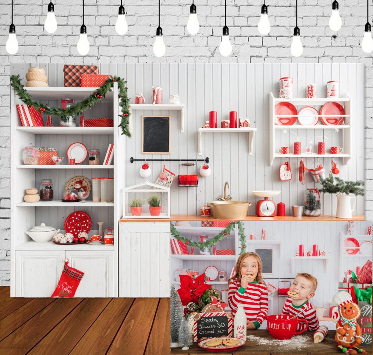 Christmas Photography Backdrop Christmas Xmas Kitchen  Etsy