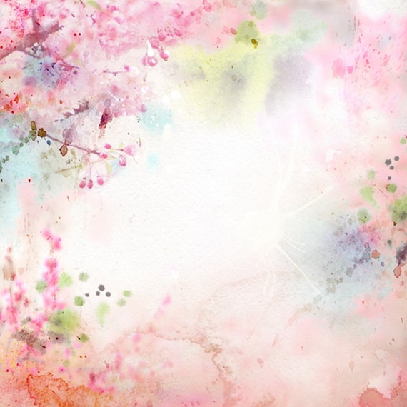 Pastel watercolor painted floral photo background newborns Etsy