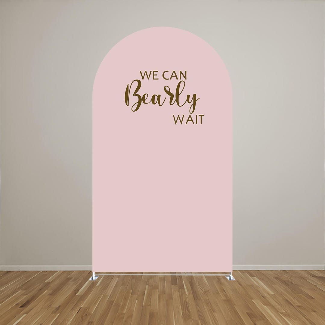 Aperturee We Can Bearly Wait Half Moon Arch Backdrop, Brown Teddy Bear Balloon Baby Shower Cover