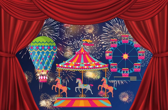 Red Circus Tent Carnival Photography Backdrops Newborns Birthday Party Photo Background Baby Shower Cake Table Decor Banner Props W 2070